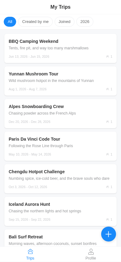 Trip planning in TeamTrip